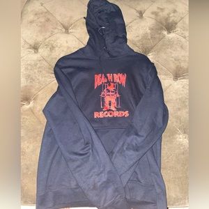 Black “Death Row Records” Design Pullover Drawstring Hoodie